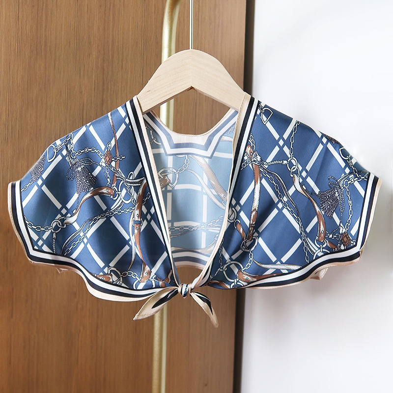 2025 nuevo bufandas de seda hexagonal bufandas de hombro alta sensación de moda de diseño minimalista de seda simulada bufandas temperamento universal