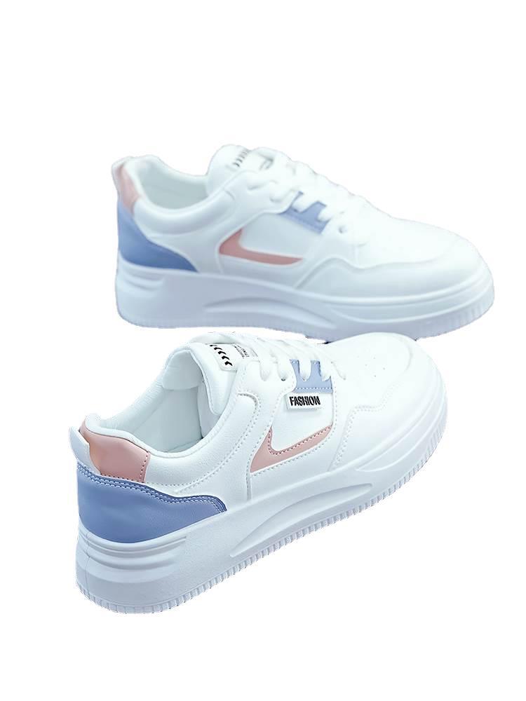 Women's Casual White Trainers Thick Sole Versatile Sport Shoes_voghion.com