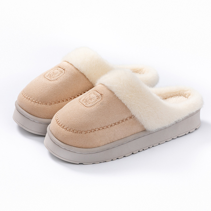 秋冬用女性用綿スリッパ、家庭用、ふわふわで暖かい、厚底、柔らかい、快適、カップル、産後、男性用スリッパ|undefined
