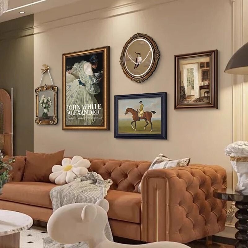 French-Style Combination Wall Art for Living Room Sofa Background Wall Decoration, Light Luxury and High-End Feel, 2026 New Model Dining Room Wall Painting