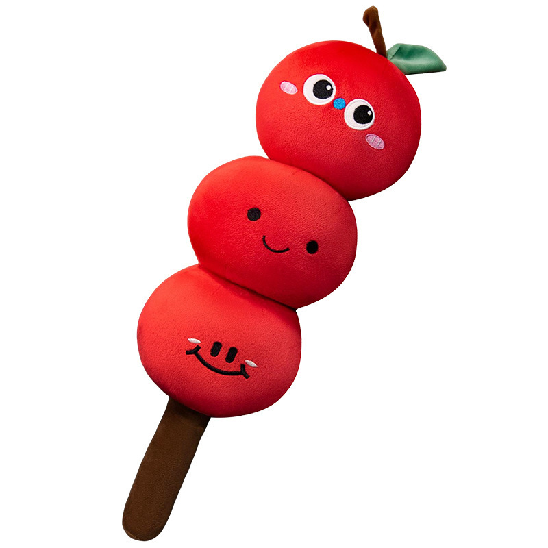 Caricatura creativa calabaza de manzana almohada de brazo larga cama dormir lateral almohada muñeca cojín de tela muñeca