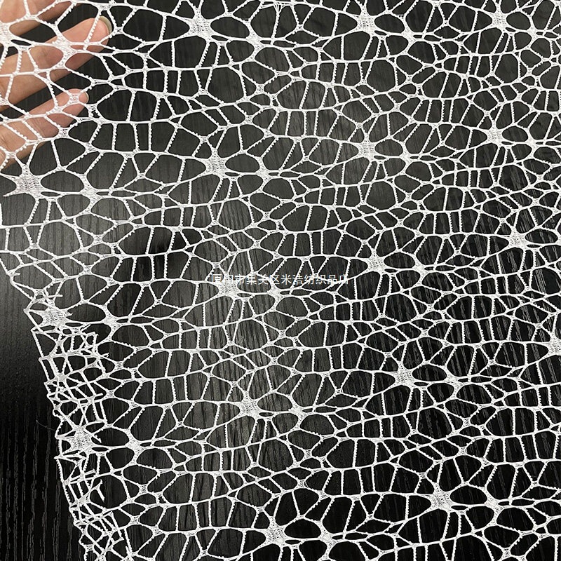 Wedding Hollow-Out White Mesh Fabric for Dresses, Wedding Dress Background, Gold-Stamped Clothing Designer Tulle Fabric