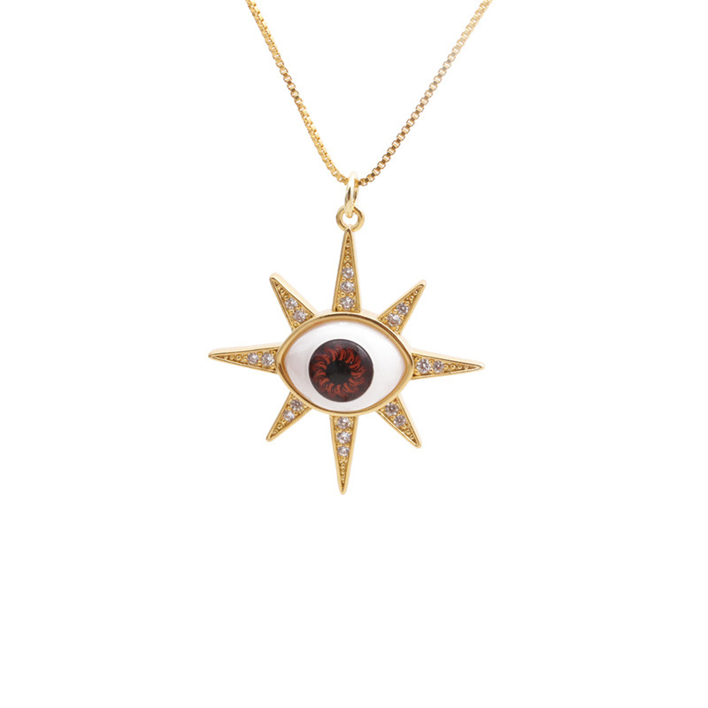 Oil Dripping Evil Eye Pendant Neck Accessories Copper Zircon Devil Eye Necklace DIY Religious Orname