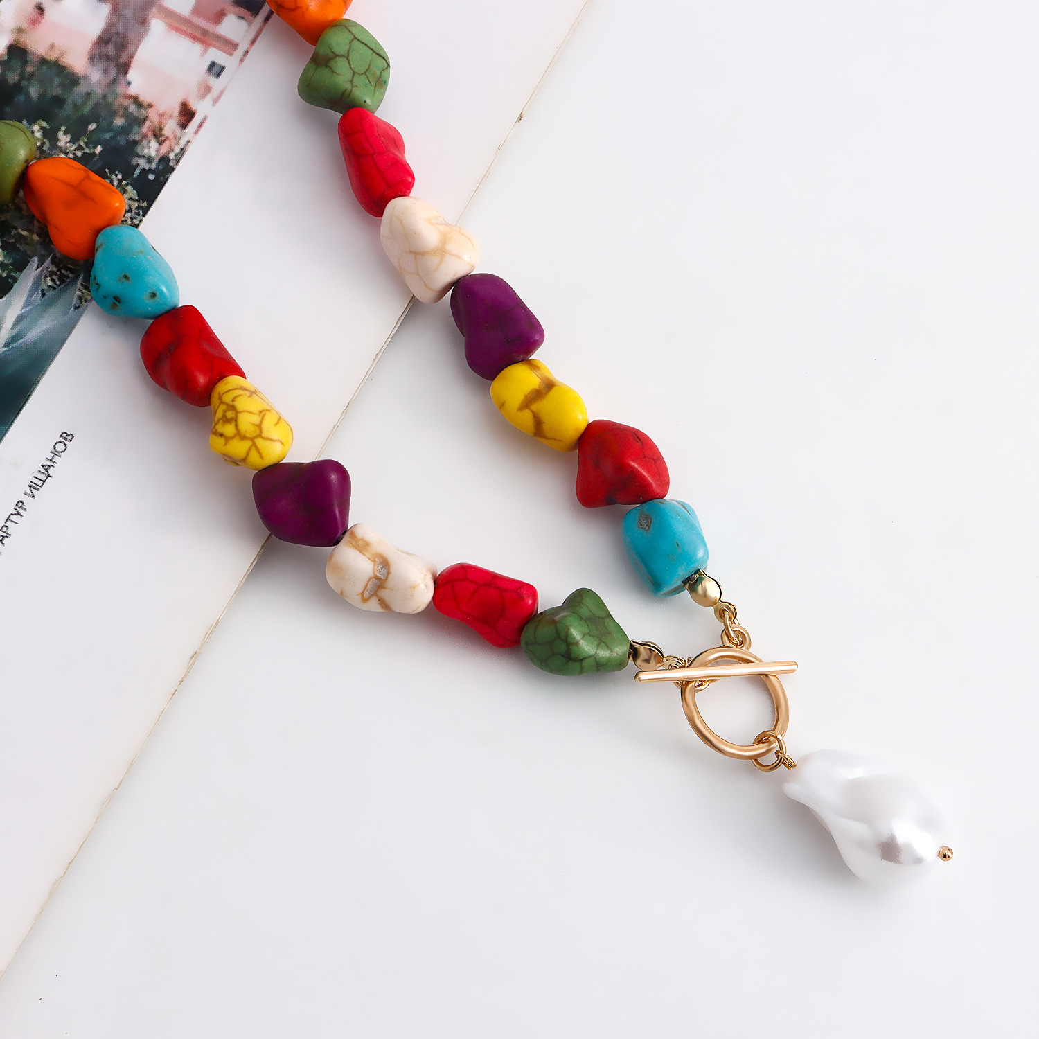 Fashion Irregular Alloy turquoise Pearl Plating Womenu0027S Pendant Necklace 1 Piece