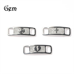 Niche design hip-hop shoe buckle metal trend accessories decorative zircon cross smiley face heartbroken decorative accessories