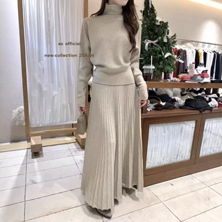 半高领针织半身裙女2026新款早春季韩系穿搭一整套装高级感长裙