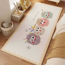 卡通卧室床边地毯儿童房脚踩加厚仿羊绒长条毛绒主卧防滑垫耐脏