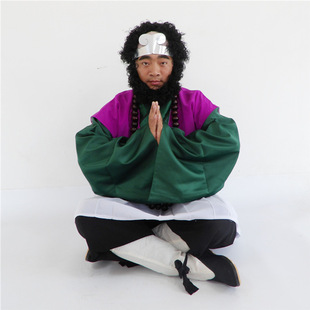 Sand monk head cover fake beard sand Wujing Buddha beads Qi Qi Qi Jiao Sha monk mantra hair cover head accessories