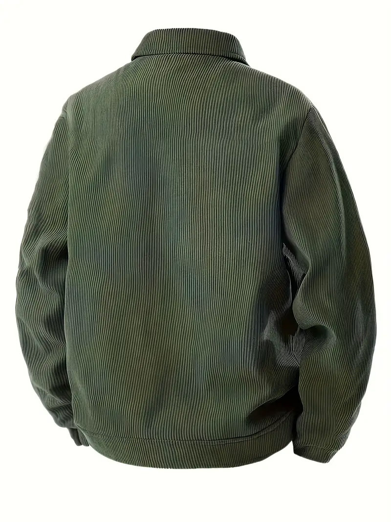 Corduroy Jacket For Men Single Breasted Casual Autumn Coat_voghion.com