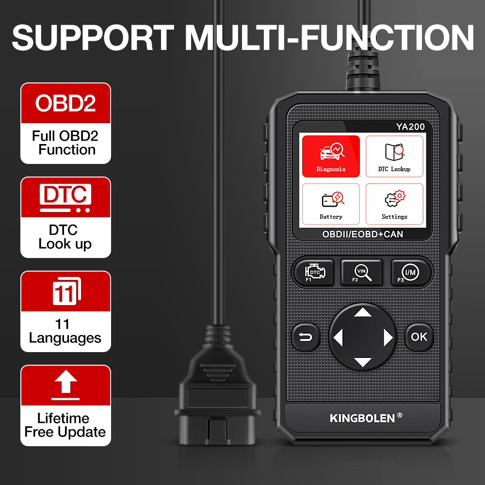 OBD2汽車發動機系統診斷工具檢測OBD檢測多語言外貿批發YA200