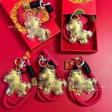 马年足金999马上发财钥匙扣配件含金创意挂饰马上有钱手机挂件