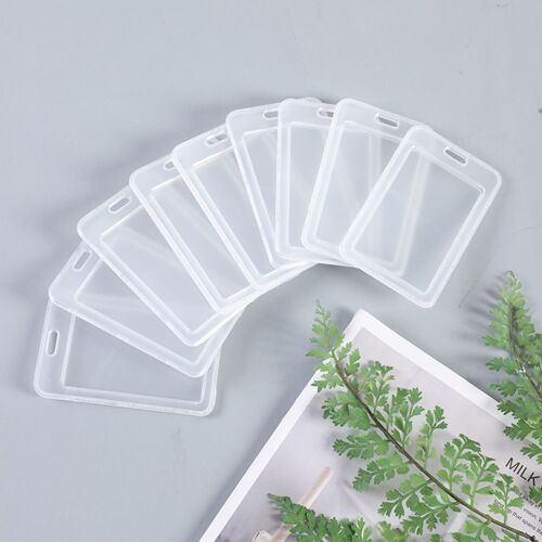 Double-sided transparent work permit lanyard card holder name tag factory brand plastic document holder employee ID card student meal card holder