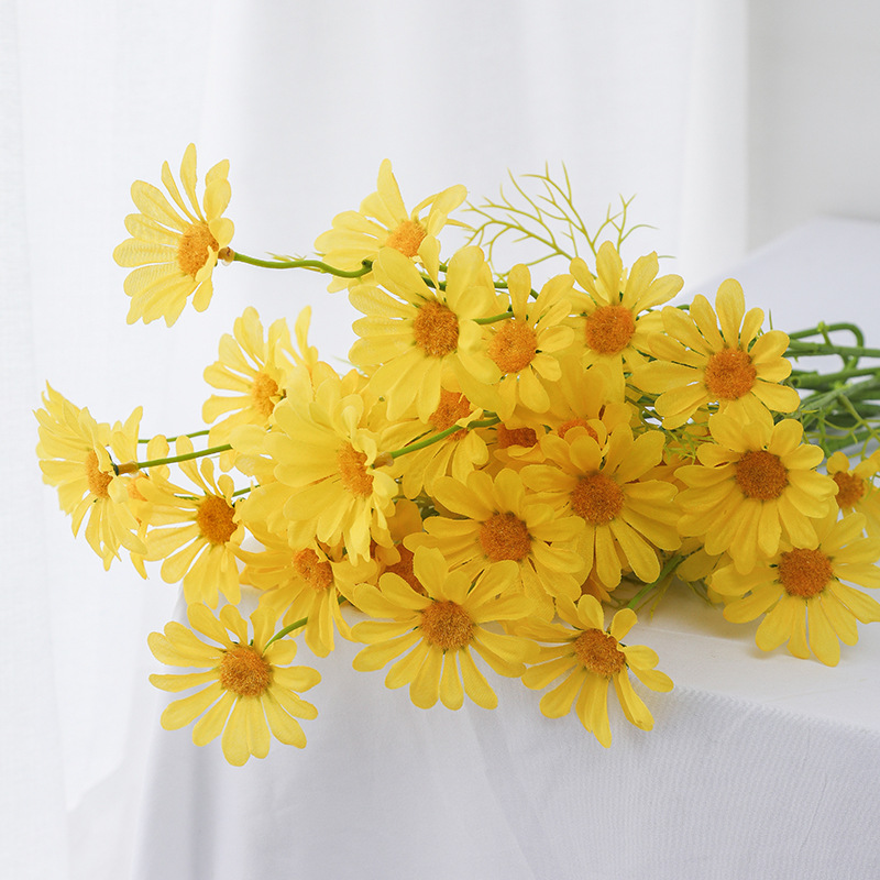 仿真花洋甘菊擺設假花商場客廳裝飾品花束塑料乾花餐桌擺件小雛菊