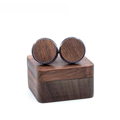 Wooden cufflinks French-style shirt cuff fasteners for men's cuffs high-end cufflinks wooden cufflink box with magnets
