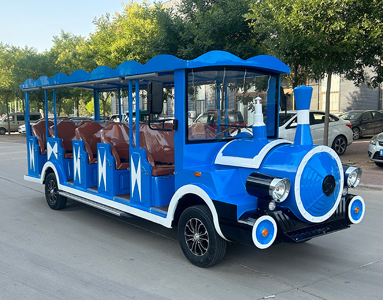Scenic Spot Amusement Park Shuttle Bus Cartoon Retro 14-Seat Electric Train Four-Wheel Sightseeing Bus Shuttle Bus
