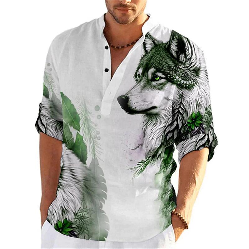 AliExpress independent station new column hemp POLO shirt men's shirt 3D printing new TEMU men's shirt
