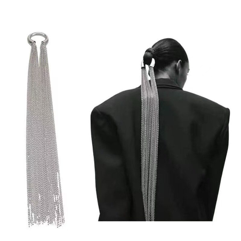 European and American cross-border exaggerated long hair chains, multi-layered tassel hair accessories for women, high-end and stylish hair ornaments, new trendy hair clips