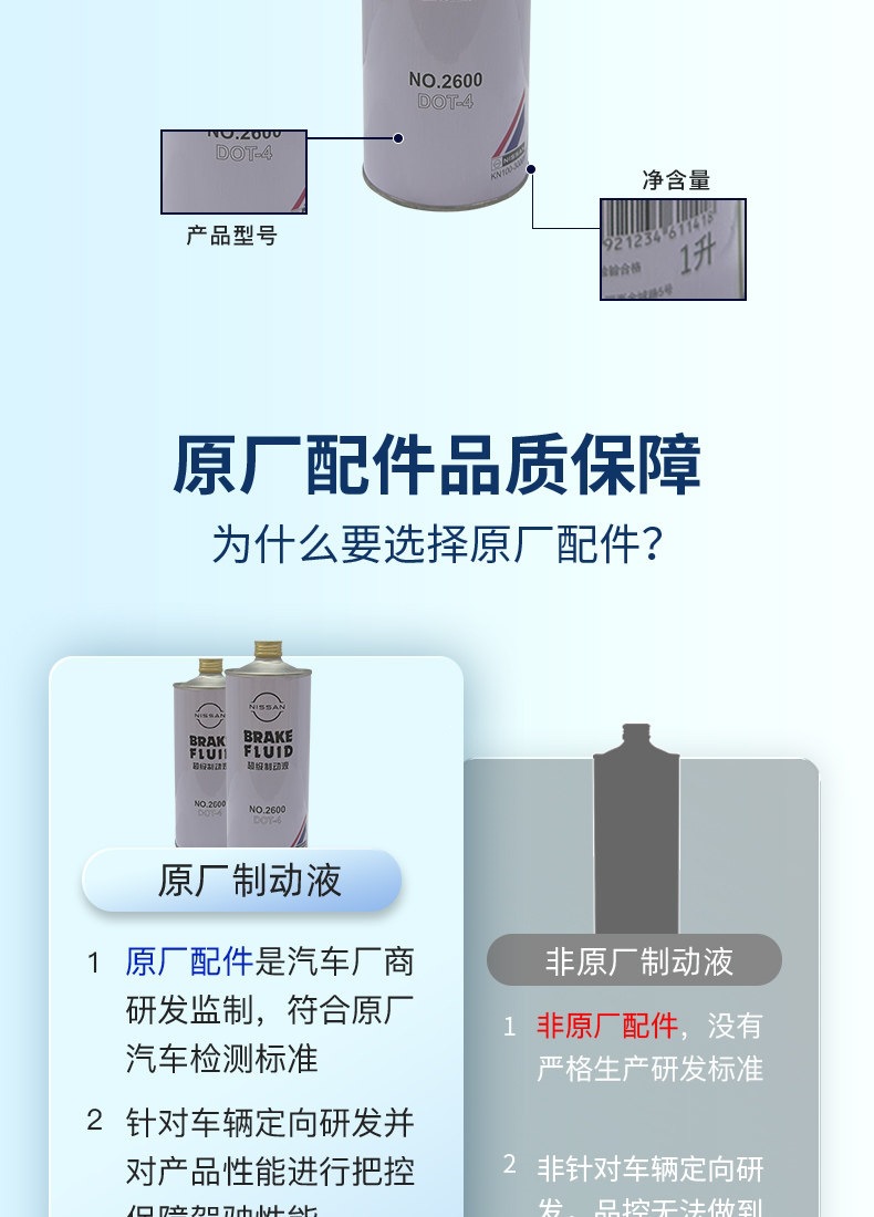 Nissan Original Super Brake Fluid Dot4 1L/Clutch Oil Suitable for All Dongfeng Nissan Models