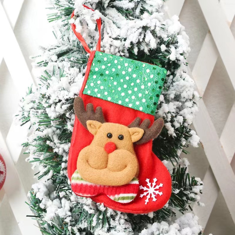 クリスマス装飾用品サンタクロース子供靴下クリスマスツリーペンダントクリスマス靴下プレゼント袋趙之李|undefined