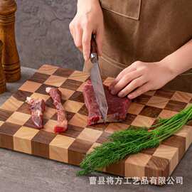 棋盘格菜板相思木网格家用实木砧板创意拼接原木方格水果切菜砧板