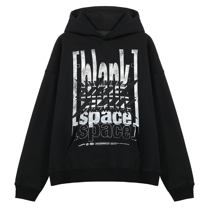 High Street FAR.ARCHIVE flash Limited letters oscuro impreso hombres y mujeres sueltos suéter con capucha casual moda