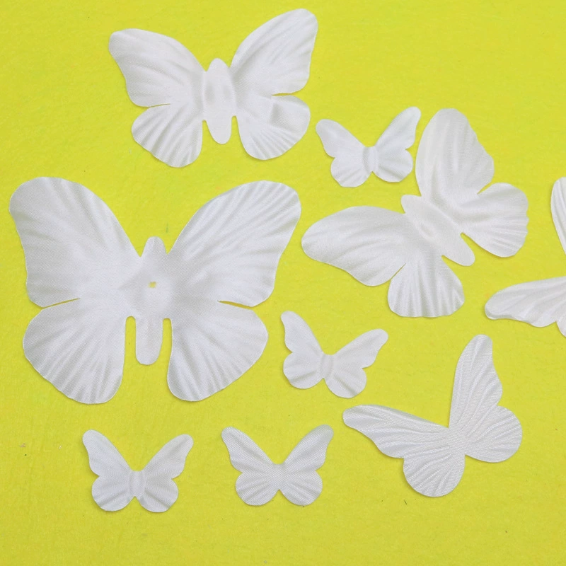 Ткань из шелка с тисненым узором бабочек и цветов, материалы для рукоделия, для одежды, обуви, головных уборов, аксессуаров для волос, бантов, галстуков-бабочек