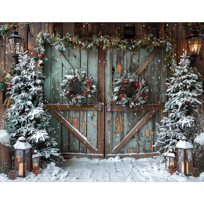 Tela de fondo de estudio de Navidad Actividades de Navidad Decoración de fiesta Tela de pared de fondo Escena de nieve de Navidad Tela colgante de fondo de foto