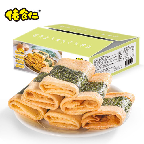 Lao Shiren Seaweed Phoenix Roll 30 pieces egg roll shortbread biscuits handmade pastries specialty seaweed internet celebrity snacks