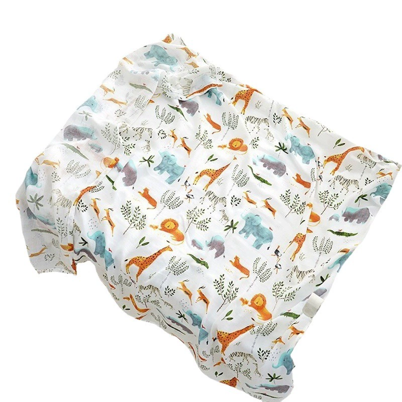 Новорожденных Пеленальное полотенце Марля бамбук хлопок обернуть полотенце мягкие печатные марлевые банные полотенца два слоя марли детское обертывание