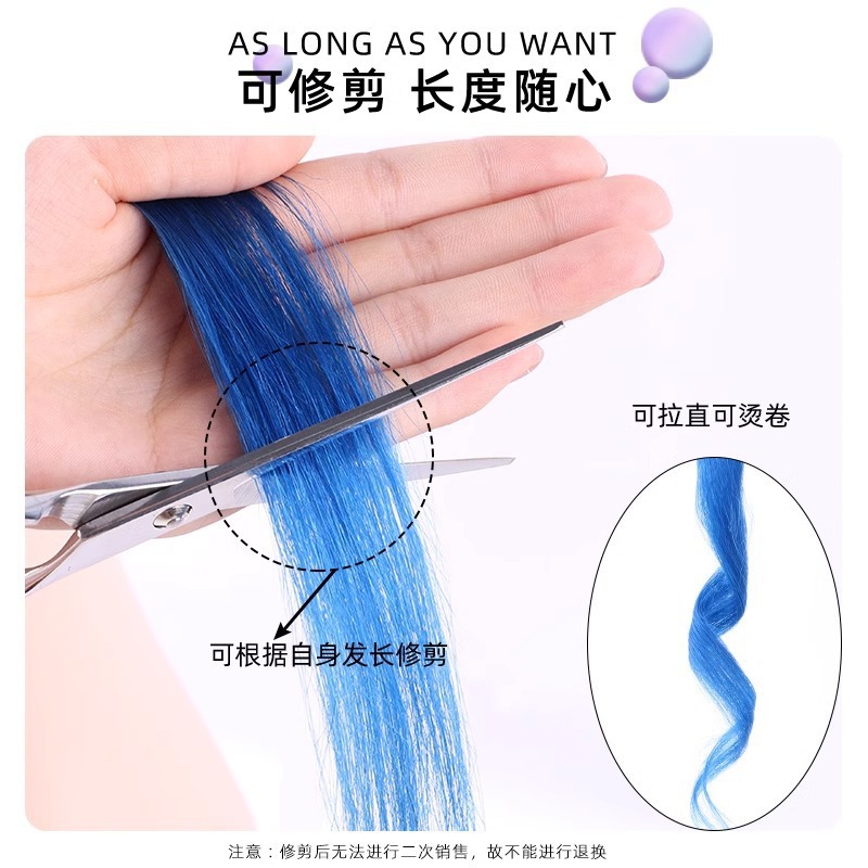 Cabello real colgante oreja teñido pelo corto picado teñido una pieza de pelucas de color blanqueado natural extensiones de cabello invisibles pelucas