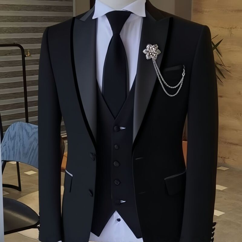 AliExpress cross-border foreign trade direct sales men's three-piece suit, color-blocked, stylish, business slim-fit fashion suit AliExpress cross-border foreign trade direct sales men's three-piece suit, color-blocked, stylish, business slim-fit fashion suit