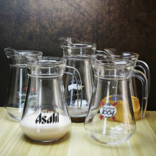 青岛啤酒玻璃壶各类啤酒品牌扎啤壶1L1.3L大扎壶 透明玻璃鸭嘴壶