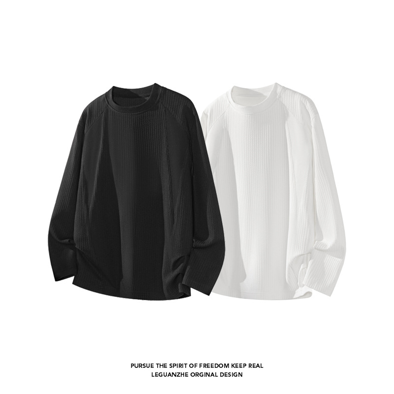 2025 秋季新款 港风白底大码圆领拼接T恤M-5X HT25720-特P20