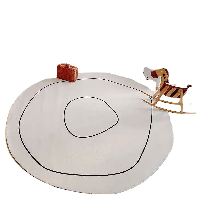 Diseño transfronterizo estilo silencioso alfombra sala de estar mesa de café estera moderna cabecera del dormitorio minimalista INS manta de forma irregular