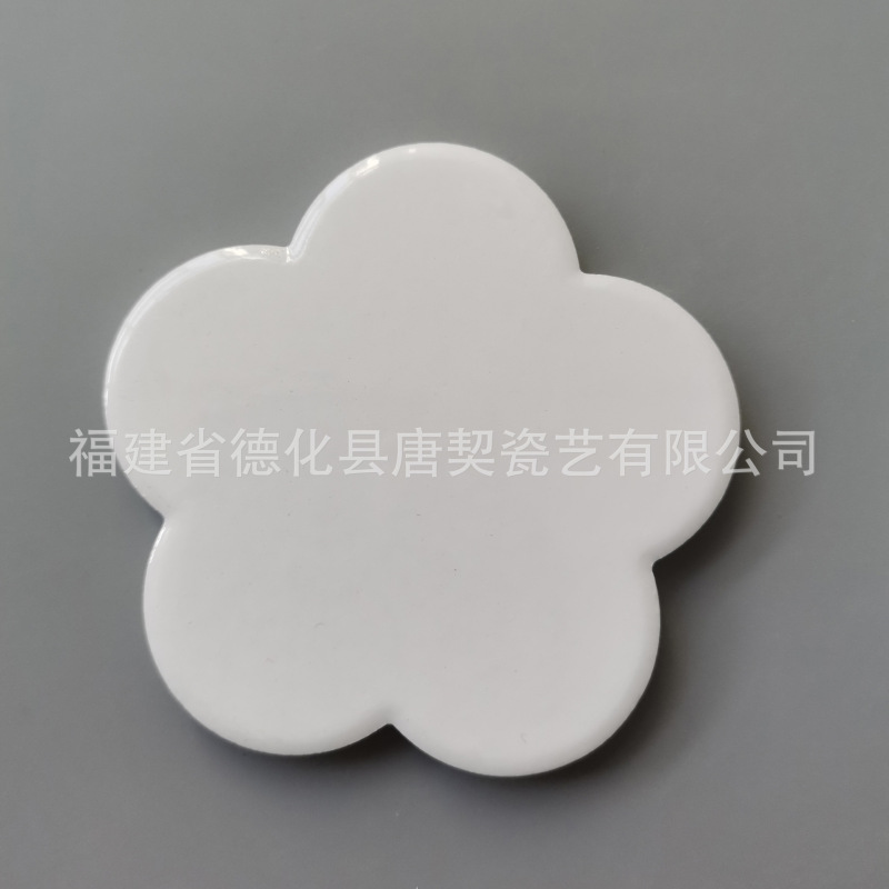 セラミック磁気冷蔵庫マグネットブランク胚ラウンド正方形花びら幾何学模様熱転写可能な楽しい冷蔵庫マグネット|undefined