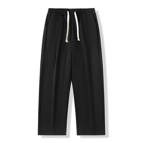 Men's Spring Trend Loose Straight Leg Wide Leg Long Pants, Japanese Retro Sport Spring Autumn Casual Pants