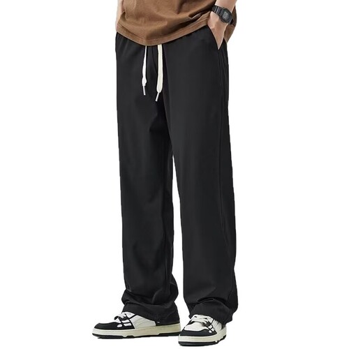 Autumn and winter fashion brand solid color high-end straight hanging suit pants for men and women's loose all-matching fashionable casual pants