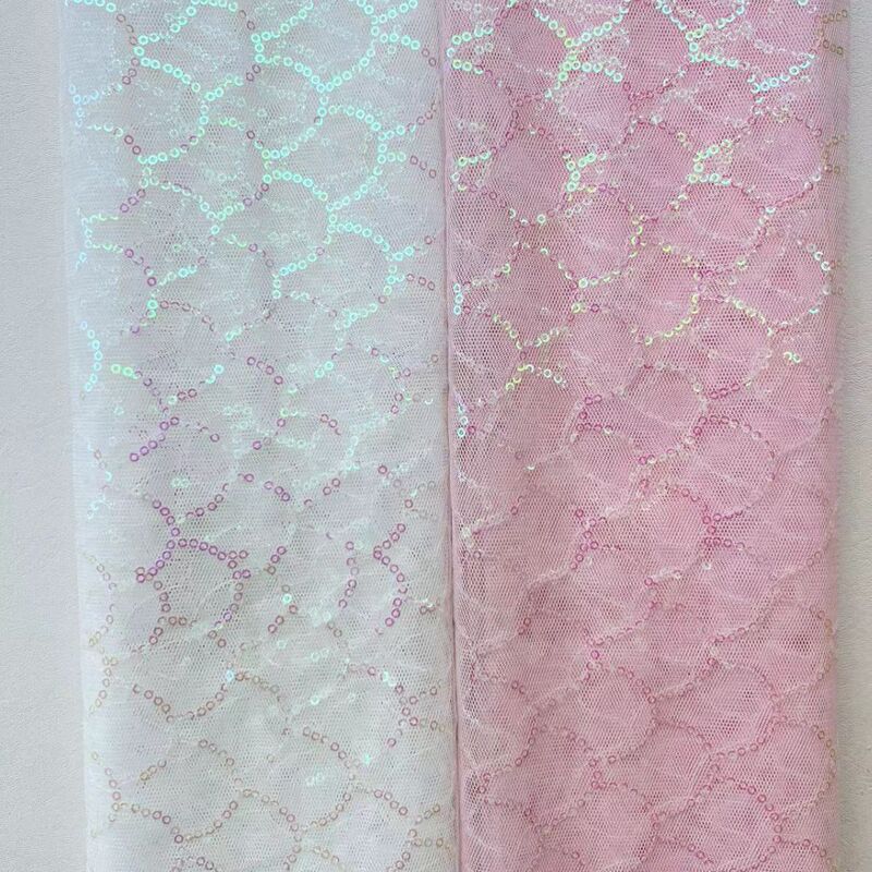 White Phantom Mesh Sequin Embroidered Fabric DIY Designer Fabric dress Wedding Dress Fish Scale Sequin Fabric White Phantom Mesh Sequin Embroidered Fabric DIY Designer Fabric dress Wedding Dress Fish Scale Sequin Fabric