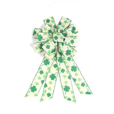 Amazon Independent Ireland manual DIY bow Clover green element Silk ribbon bow