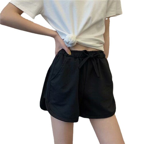 New wide-leg plus-size sports pants high-waisted slimming casual pants for students Korean style loose A-line shorts for women summer
