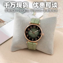 厂家直营简约女士手表 渐变表盘数字石英蛇皮纹皮带学生手表 女