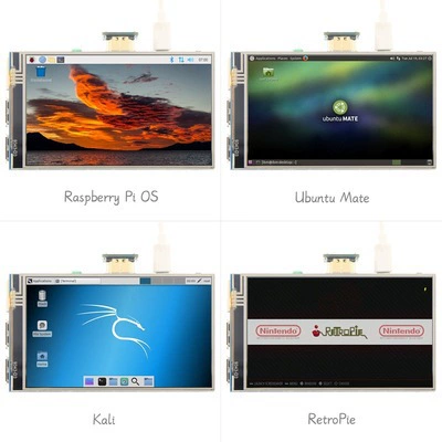 4-дюймовый HDMI дисплей с тачскрином IPS 800x480 для Raspberry Pi 3B+/4B