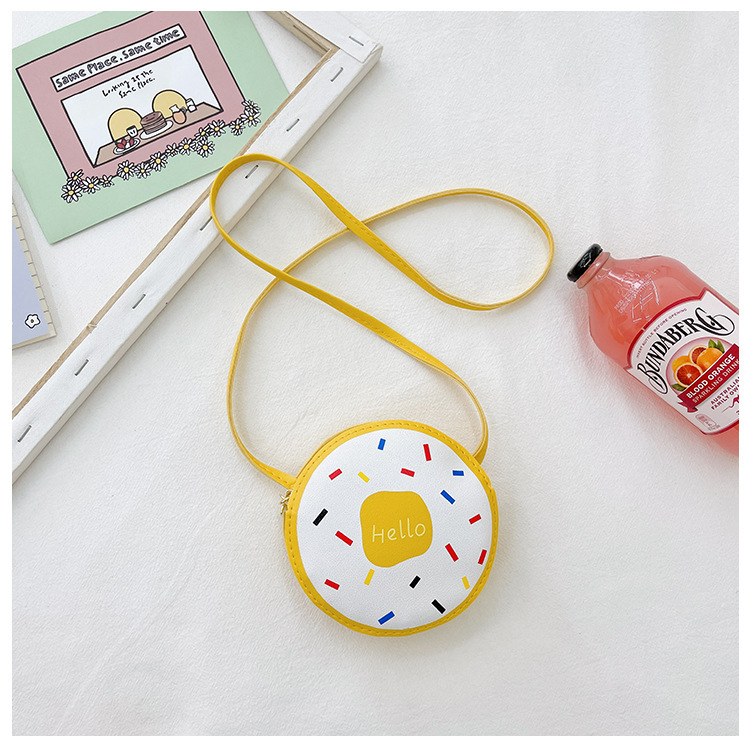 Kid's Mini Pu Leather Donuts Cute Round Zipper Shoulder Bag Circle Bag Crossbody Bag display picture 1