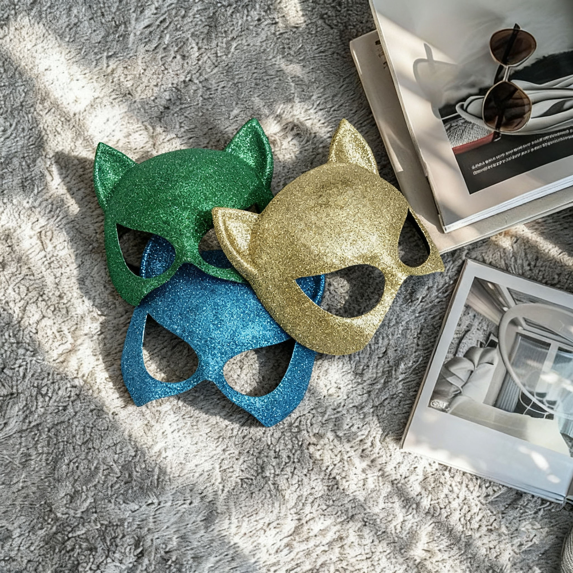 Nuevo producto polvo máscara de gato máscara de baile de maquillaje femenina máscara de fiesta Halloween carnaval máscara sexy