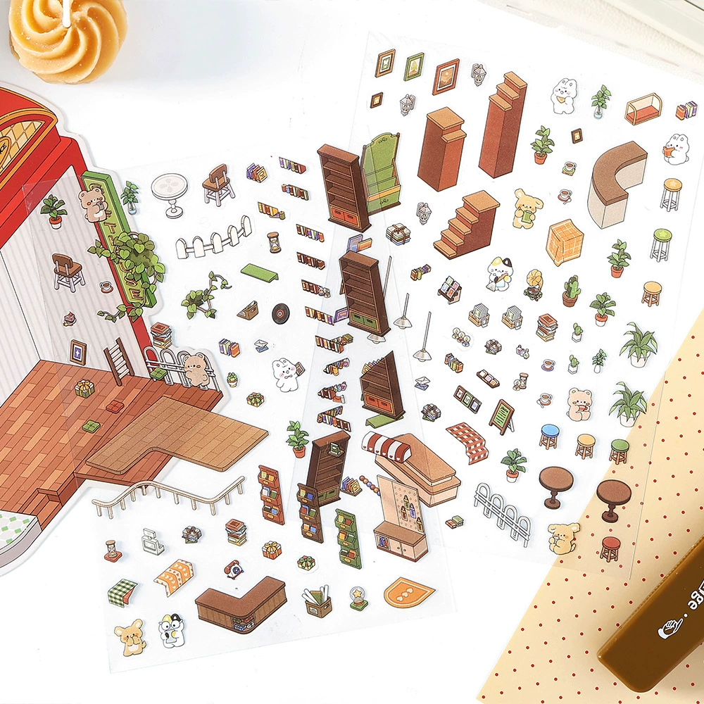 Пет 2.5D sticker book (Infeel.Me) — миниатюрные 3D сцены, много сцен, учебник блогера