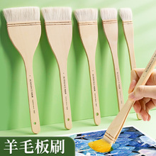 羊毛刷美术生水彩绘画专用排笔画笔刷子水粉油画彩绘底纹平头板刷