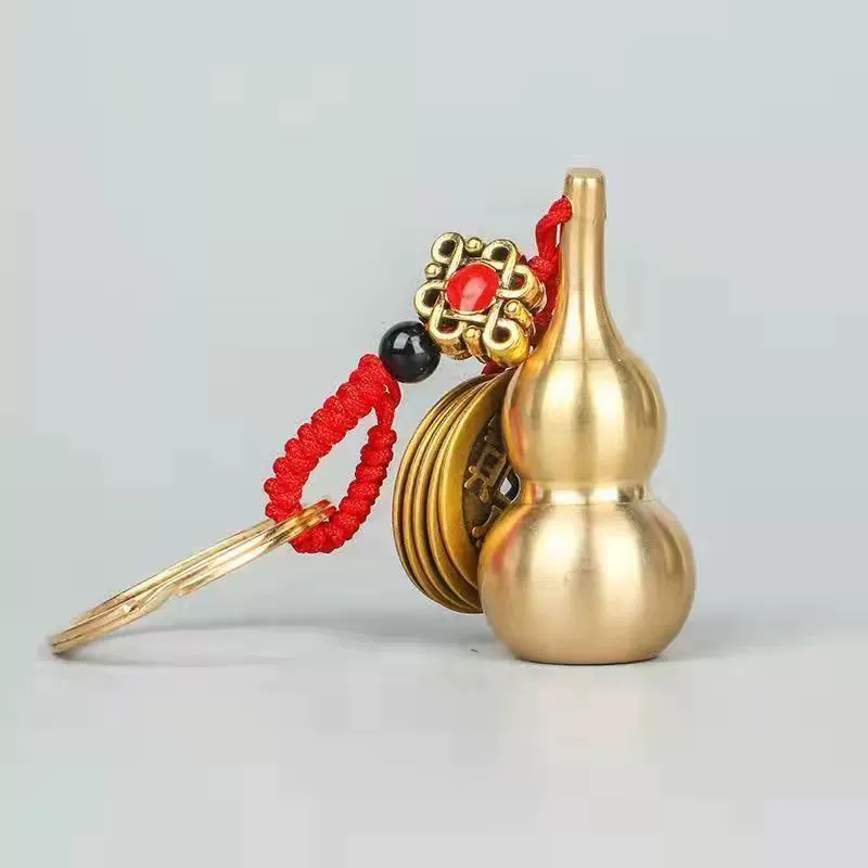 Чистая медь завод прямой медная Тыква пять императорских денег дно открытый полый тканый медный брелок из тыквы автомобильный брелок