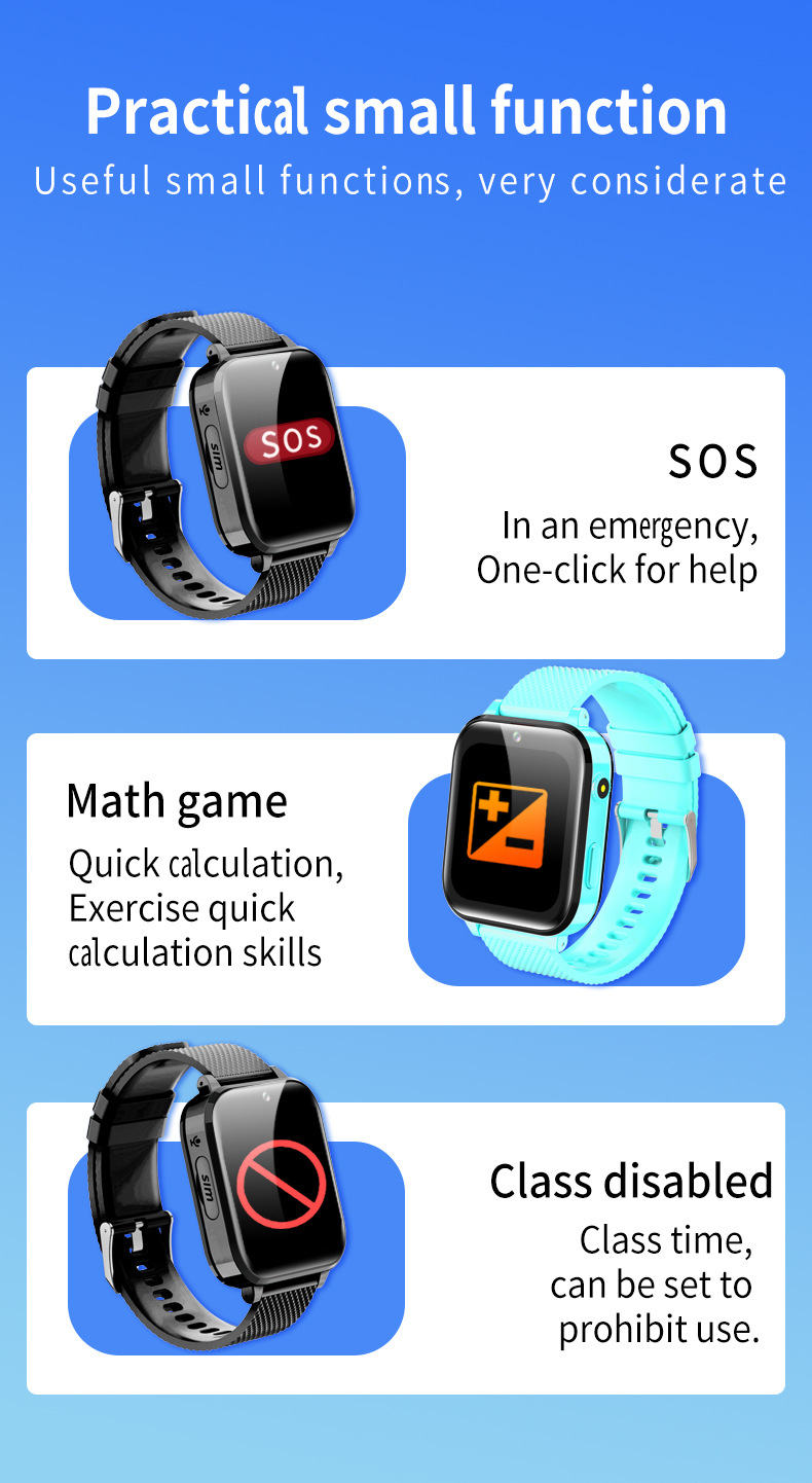 1.7-inch IPS pink cross-border children's watch smartwatch SOS photo positioning video call smartwatch undefined