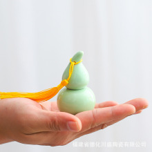 陶瓷小号迷你密封储物葫芦茶叶罐 香粉膏方罐药丸药粉分装保存瓶