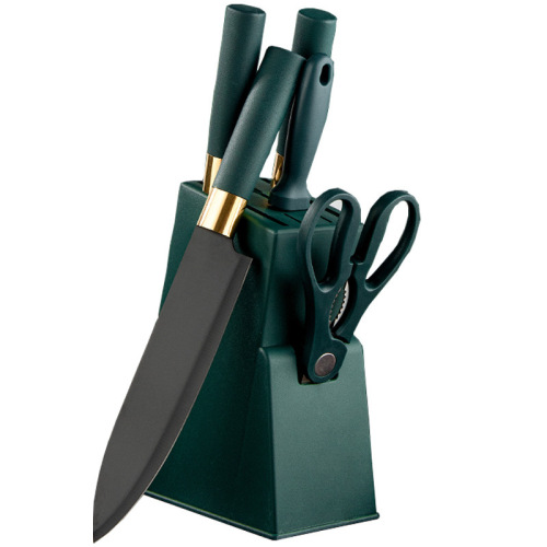 Stainless steel home kitchen knife set for chefs, six-piece gift set including slicing and bone-cutting knives